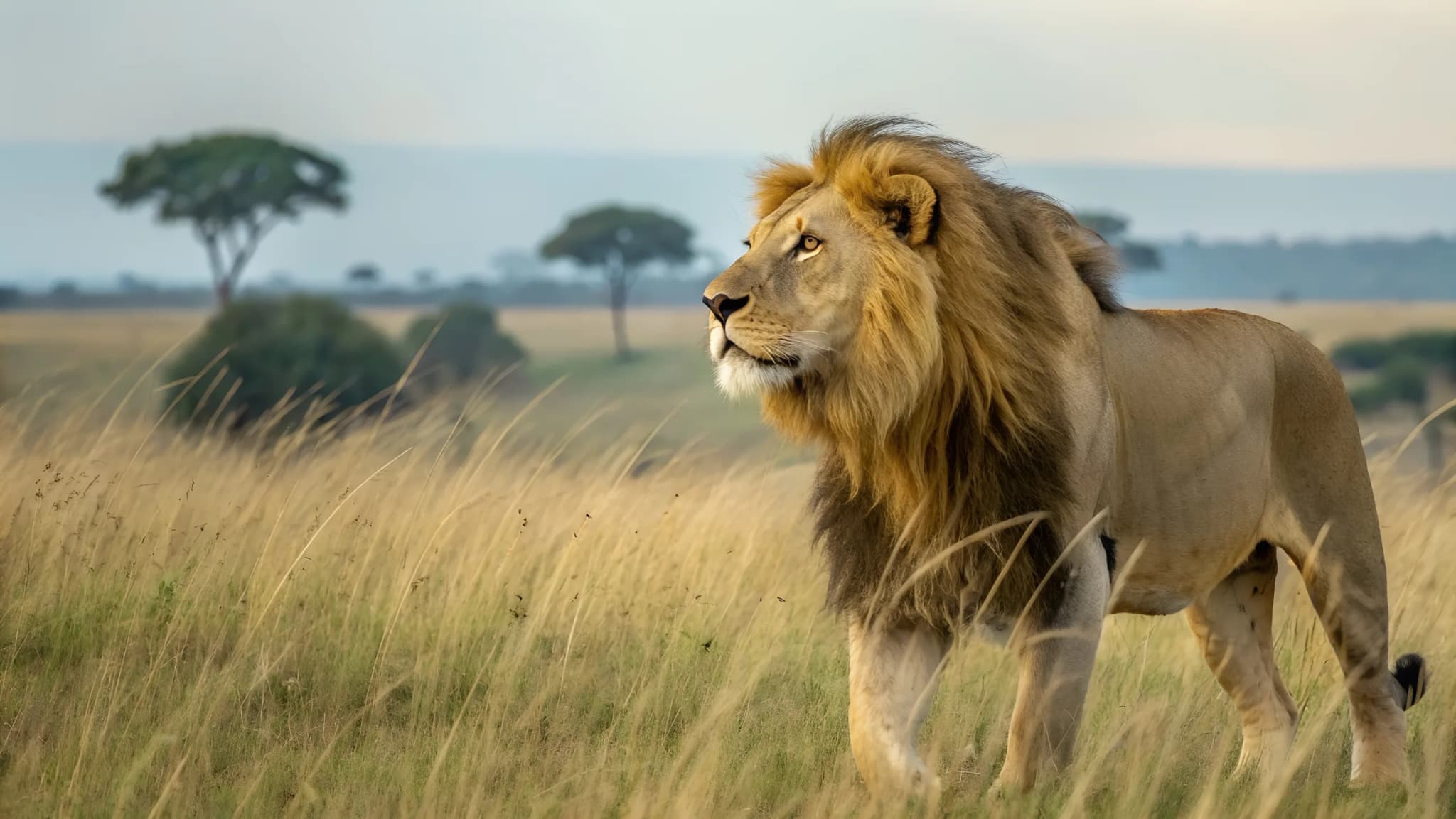 Majestic Lion in Natural Habitat – King of the Jungle Wildlife Photography