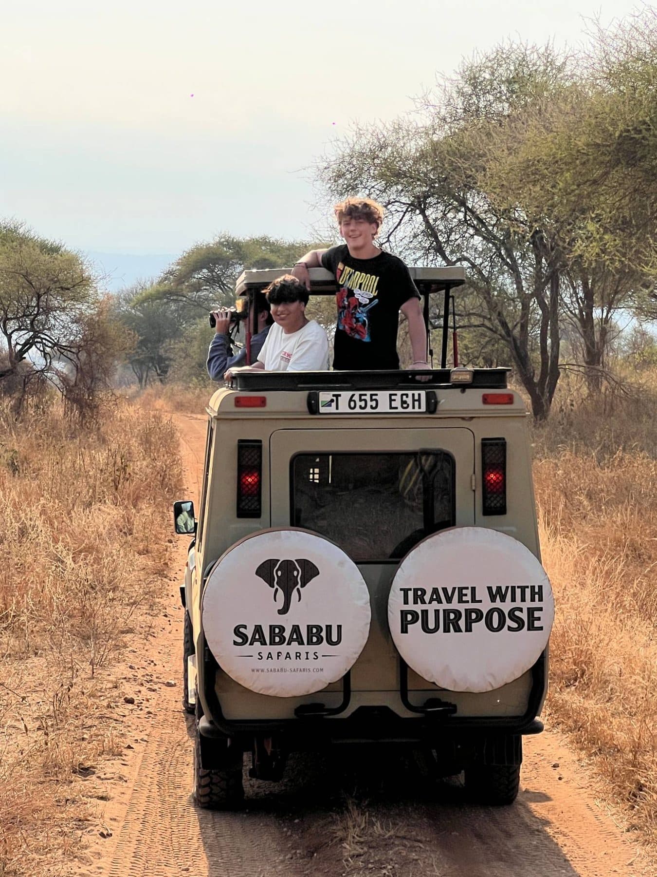Isaac Rabkin on a game drive in the Serengeti